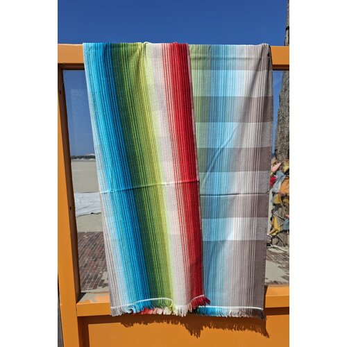 Fouta met badstof geblokt