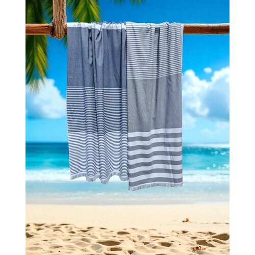 Fouta met badstof gestreept Fouta met badstof gestreept