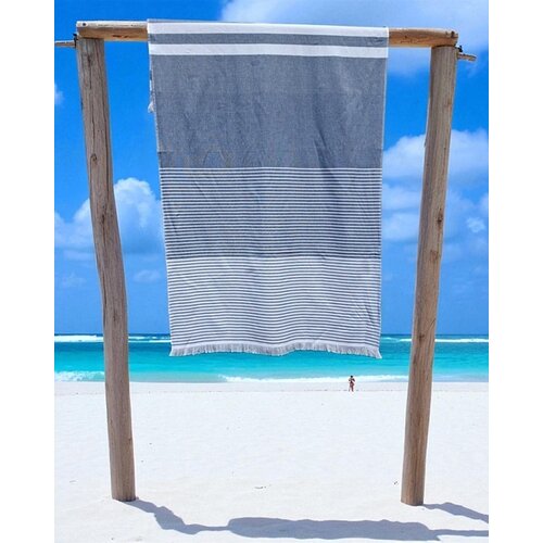 Fouta met badstof gestreept