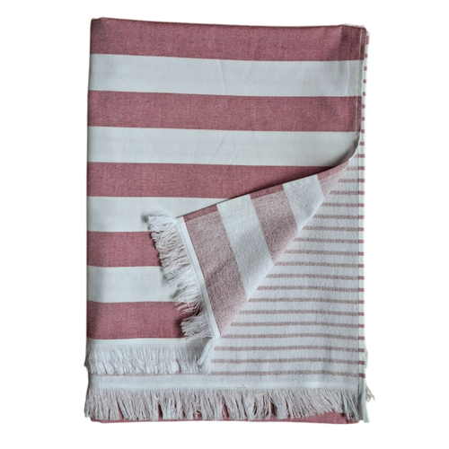 Fouta met badstof gestreept