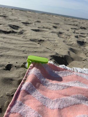 Strandlaken clips groen - 4 stuks