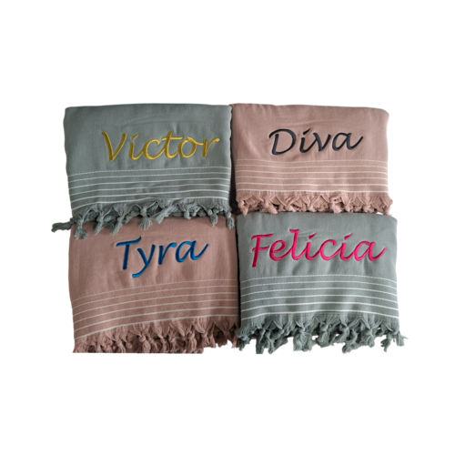 Walra Walra Remade hamam handdoek borduren Walra Walra Remade hamam handdoek borduren