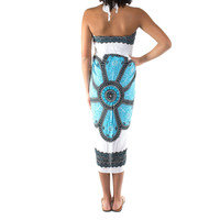 Sarong 100x170 turquoise/zwart