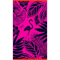 Velours strandlaken Flamingo 100x175