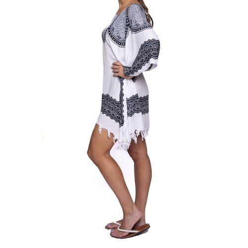 Sarong Dress wit/zwart