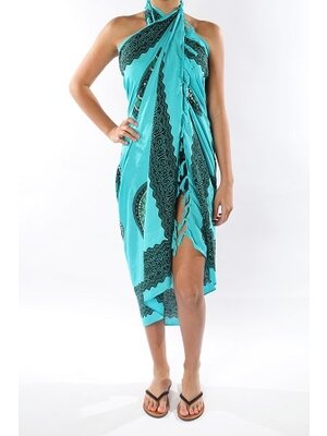 Sarong 100x170 zeegroen/turquoise