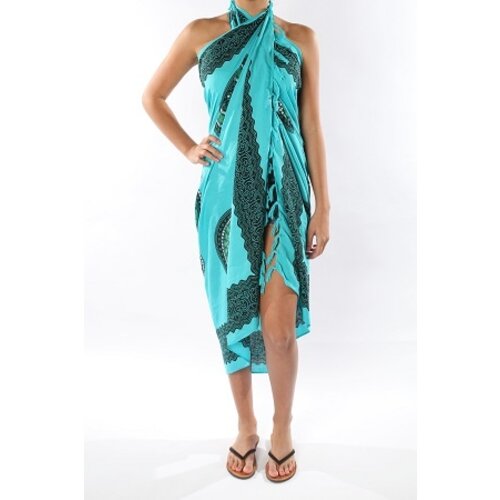 Sarong 100x170 zeegroen/turquoise