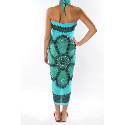 Sarong 100x170 zeegroen/turquoise