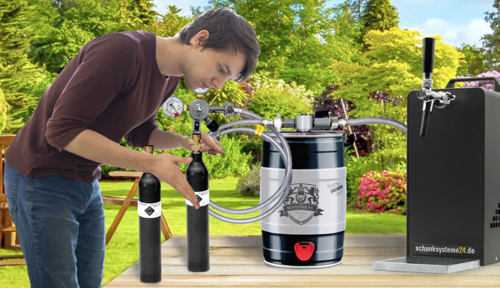 Wie wechselt man die CO2-Flasche an der Zapfanlage?