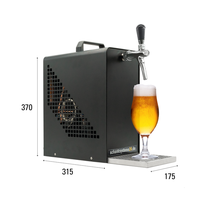 Bierkoffer TE-25-1-BK - Black Edition Luftkompressor Zapfanlage