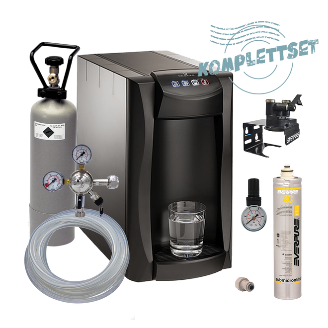 Wasserspender WS-P15-FH - HOT -  Black Edition - Komplettset