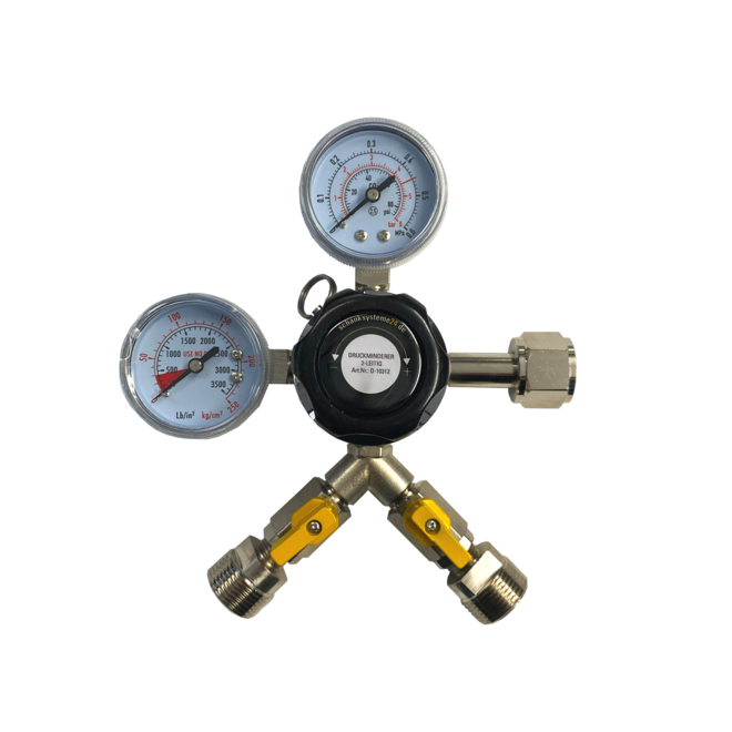 CO2-Druckminderer 2-leitig 3 bar „Premium“