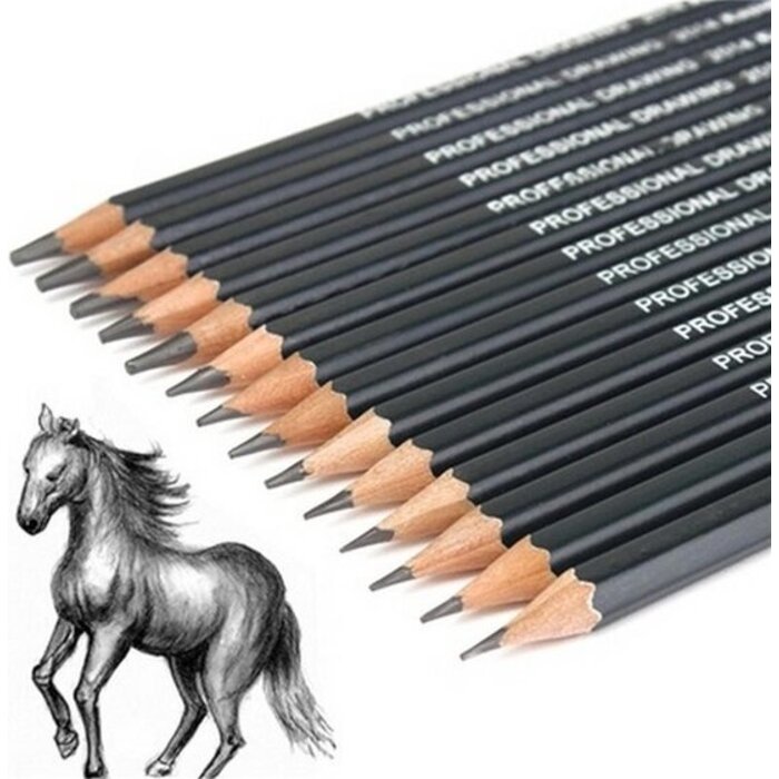 Set grafiet Schets- & Tekenpotloden, 14 hardheden