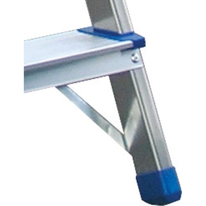 Spider & Co Professionelle Aluminiumleiter oder Haushaltsleiter mit Kunststoffplattform und Halterung mit 5 Stufen. Kann bis zu 150 kg belastet werden!