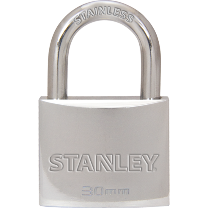 STANLEY Cadenas Stanley en laiton massif chromé avec anse de 30 mm de long.  