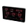 Perel Wanduhr, mit LED-Anzeige, digital, Thermometer, Hygrometer, schwarz, rot