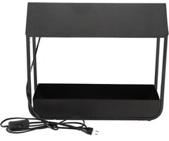 Esschert Design Pflanzenwachstumslampe Gewächshaus schwarz - Mini-Gewächshaus - led Wachstumslampe - Auto-Timer - modern