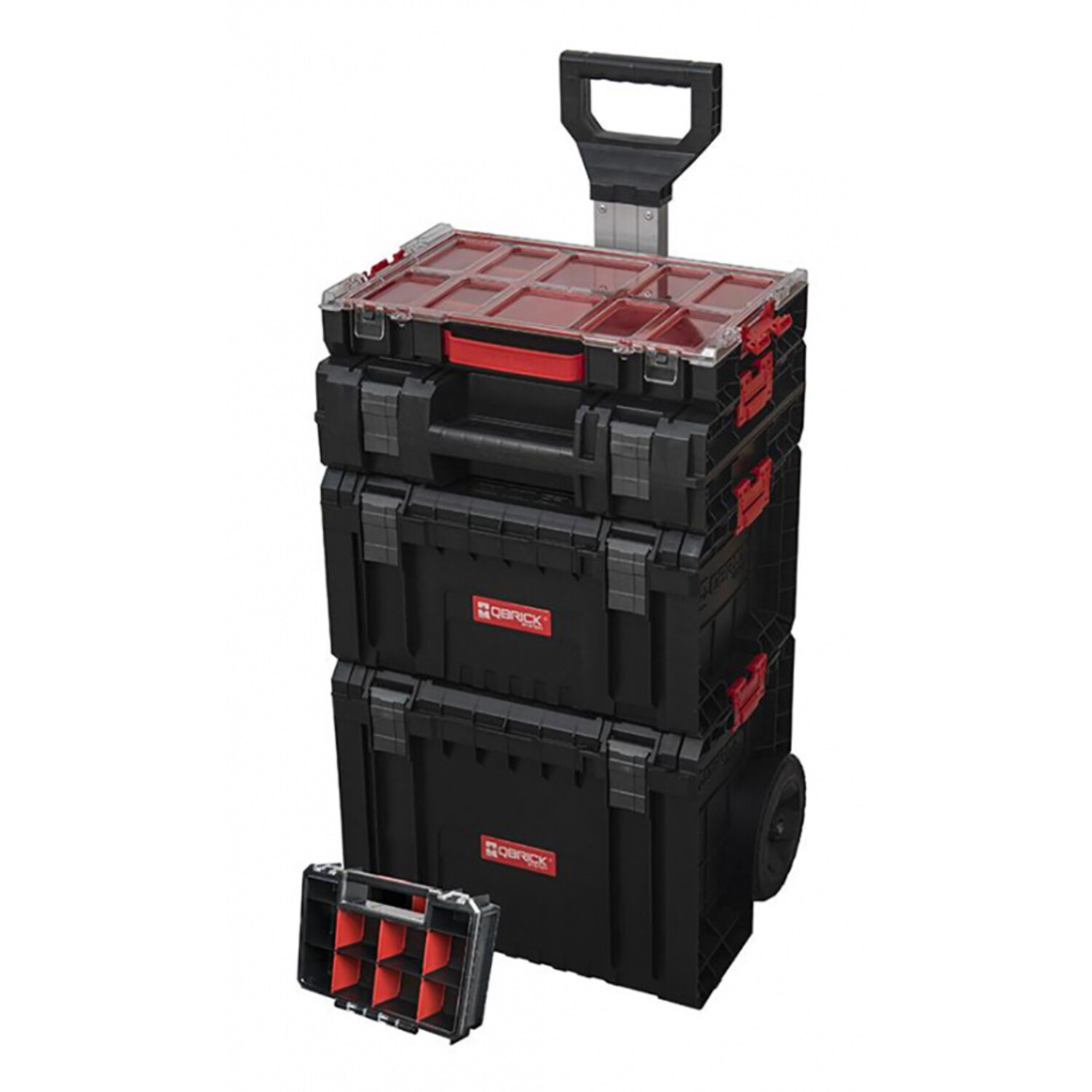 QBRICK System PRO Set 5v1 - Werkzeugkasten, 100 Organizer Werkzeugkoffer, Organizer Warehousesupply - und Wagen, Multi