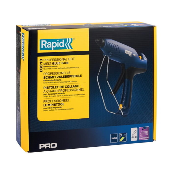 Rapid Rapid Pro EG313 Pistolet à colle | Set | 12 mm | 12 cartouches de colle | En coffret