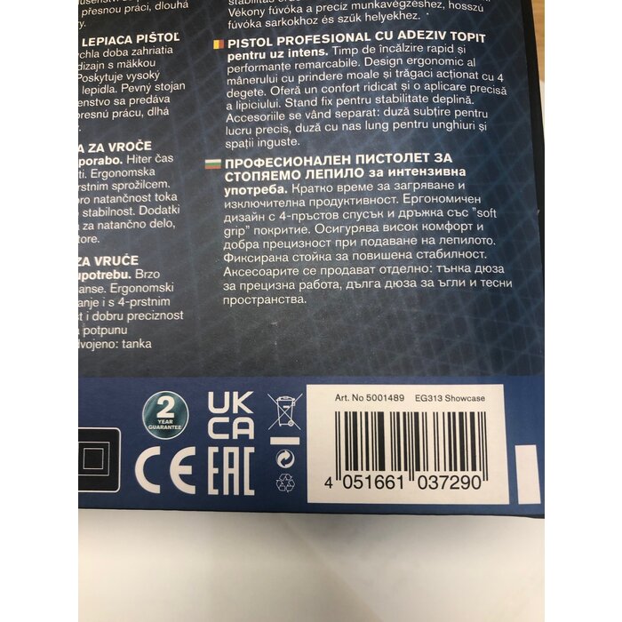 Rapid Rapid Pro EG313 Klebepistole | Set | 12 mm | 12 Klebepatronen | Im Koffer