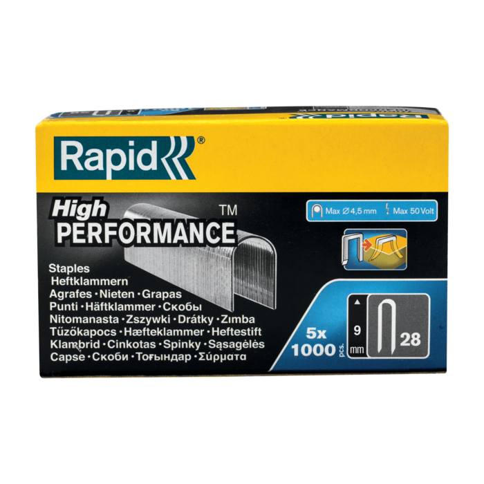 Rapid Rapid Kabelklammern 28/9 mm DP 5 x 1.000 Stk. Schachtel