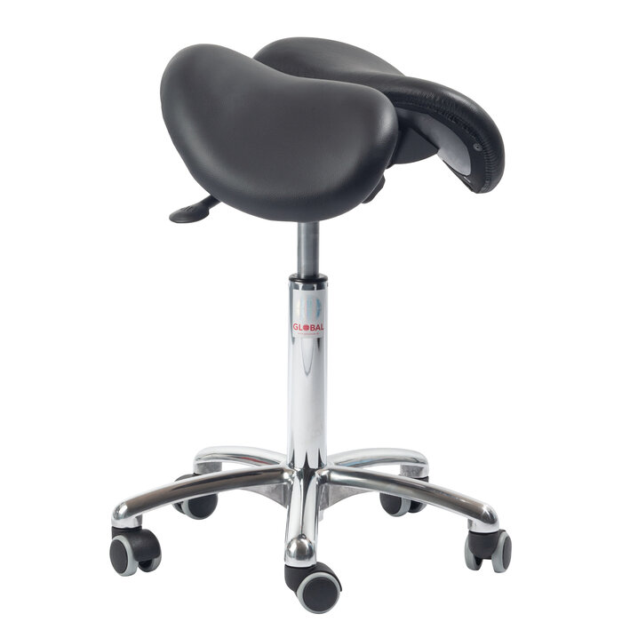 Global Stole Tabouret de selle Global Stole Echo Alu50 Ergonomique en cuir véritable
