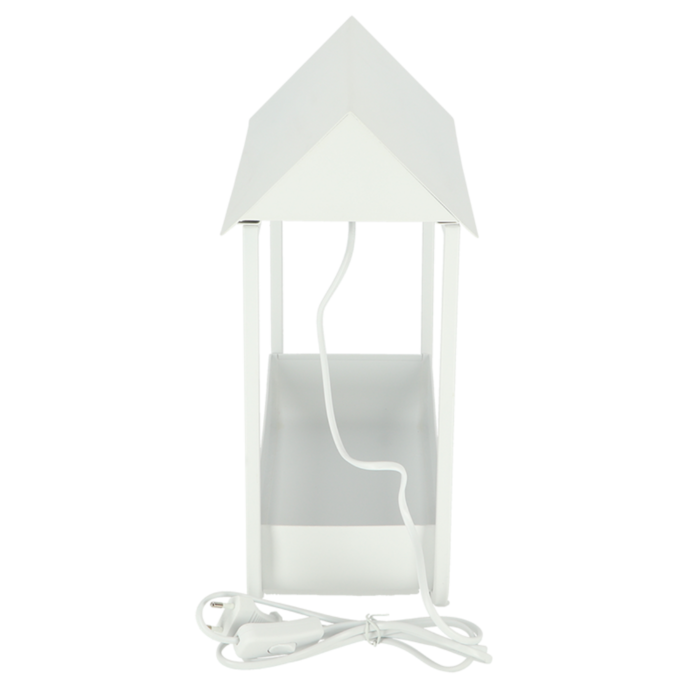 Esschert Design Pflanzenwachstumslampe Gewächshaus weiß - Mini-Gewächshaus - led Wachstumslampe - Auto-Timer - modern