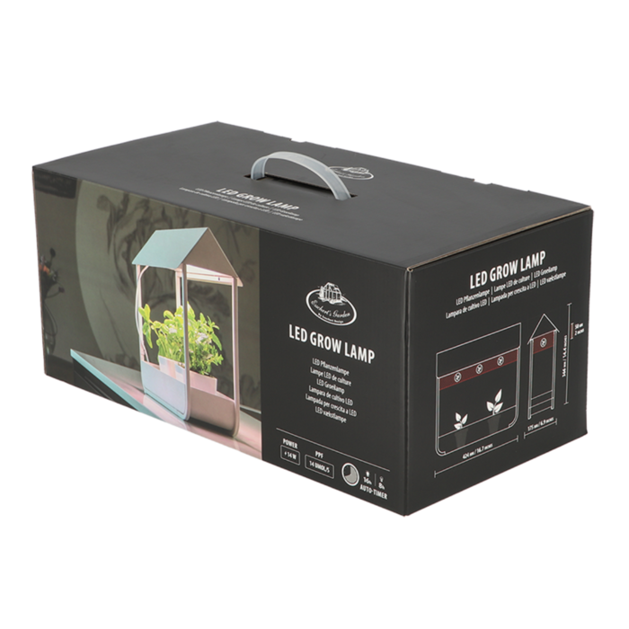 Esschert Design Planten groei lamp kweekkas wit - Mini kweekkas - led groeilamp - auto-timer - modern