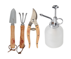 Esschert Design Set d'outils de luxe pour plantes d'intérieur Esschert Design- Sécateur - Pelle - Râteau