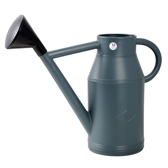 Power Tower Arrosoir EDA Lyon gris-bleu avec pommeau noir 11 litres