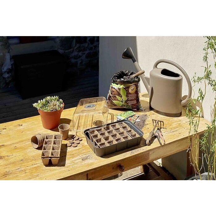 Power Tower EDA Mini-Gewächshaus mit Kuppel und Lüftungsöffnungen - 15.7L anthrazit