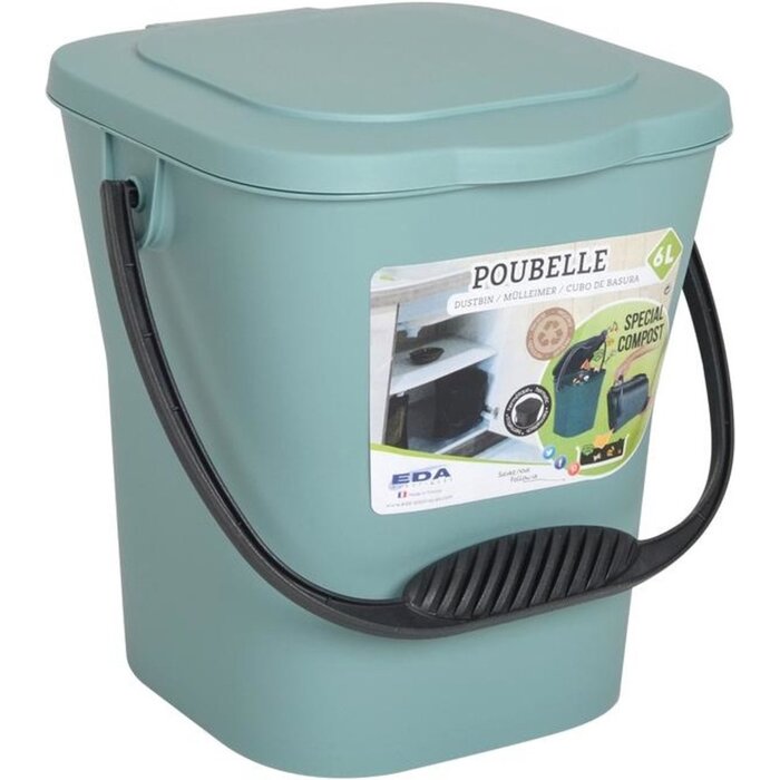 Power Tower Power Tower compost emmertje met deksel 6 liter Eucalyptus groen