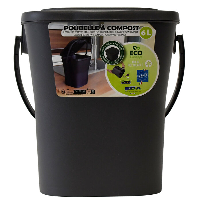 Power Tower Seau à compost Power Tower avec couvercle 6 litres Anthracite