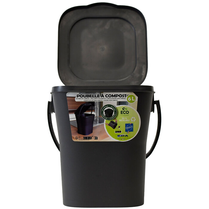 Power Tower Power Tower compost emmertje met deksel 6 liter Antraciet