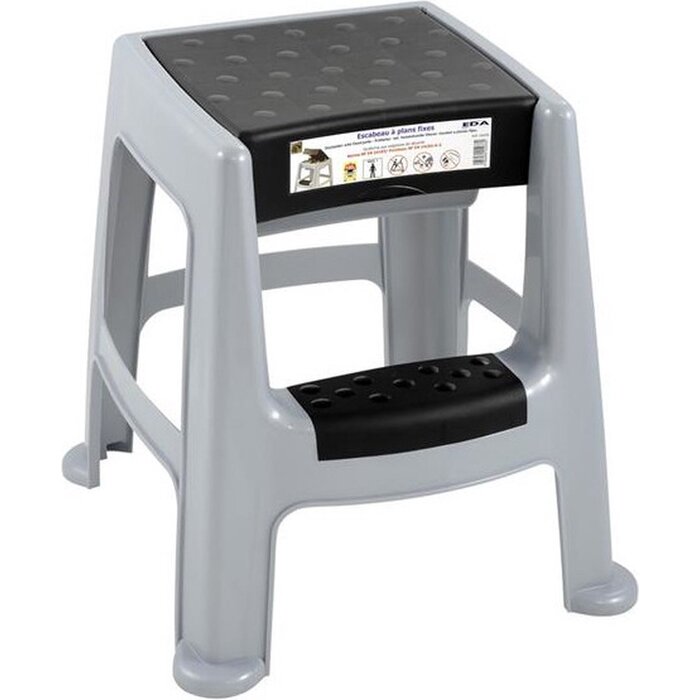 Power Tower Power Tower krukje met 2 treden, opberggedeelte en anti-slip poten. EN14183