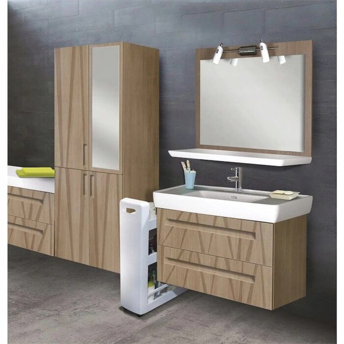 Power Tower MOBILO verrijdbare side table, met 3 verstelbare planken - 360gr wielen past onder werkblad