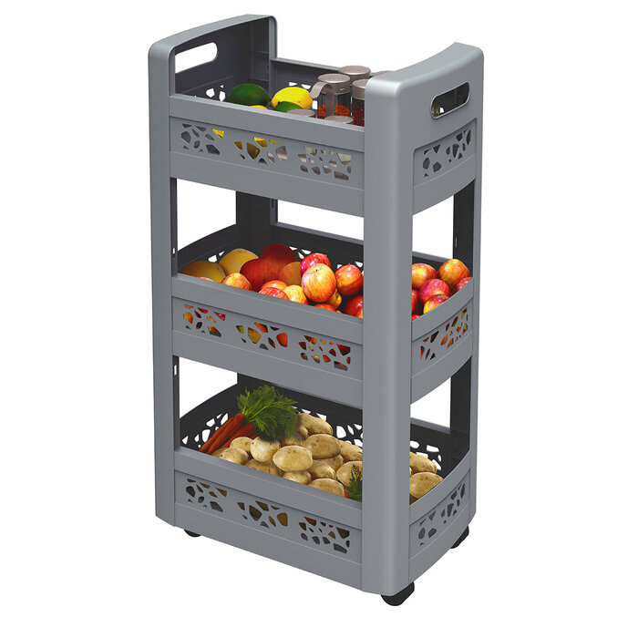 Power Tower MOBILO Wagen, mit 3 Etagen 1 verstellbar - 360gr Räder passt unter die Arbeitsplatte