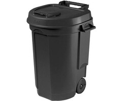 Power Tower Power Tower Abfallbehälter 110 Liter mit Deckel und Rädern schwarz