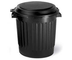 Power Tower Power Tower - vuilnisemmer - met los deksel - 80 liter - recycled - zwart