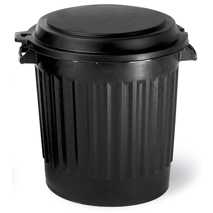 Power Tower Power Tower - vuilnisemmer - met los deksel - 80 liter - recycled - zwart