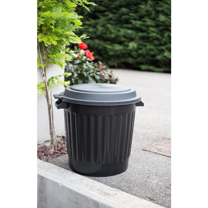 Power Tower Power Tower - vuilnisemmer - met los deksel - 80 liter - recycled - zwart