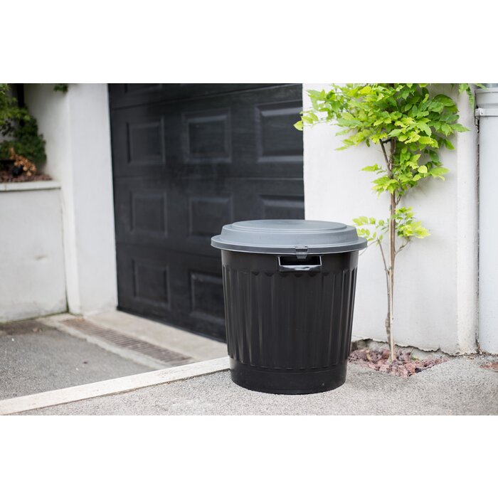 Power Tower Power Tower - vuilnisemmer - met los deksel - 80 liter - recycled - zwart