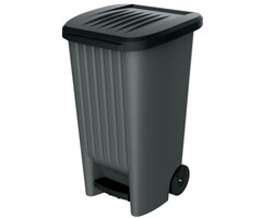 Power Tower Power Tower poubelle à pédale 110 litres avec couvercle et roues noir