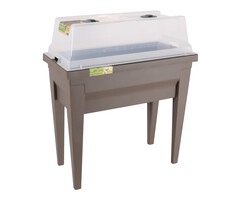 Power Tower Conteneur EDA City rectangulaire pour balcon, terrasse ou jardin avec couvercle Taupe