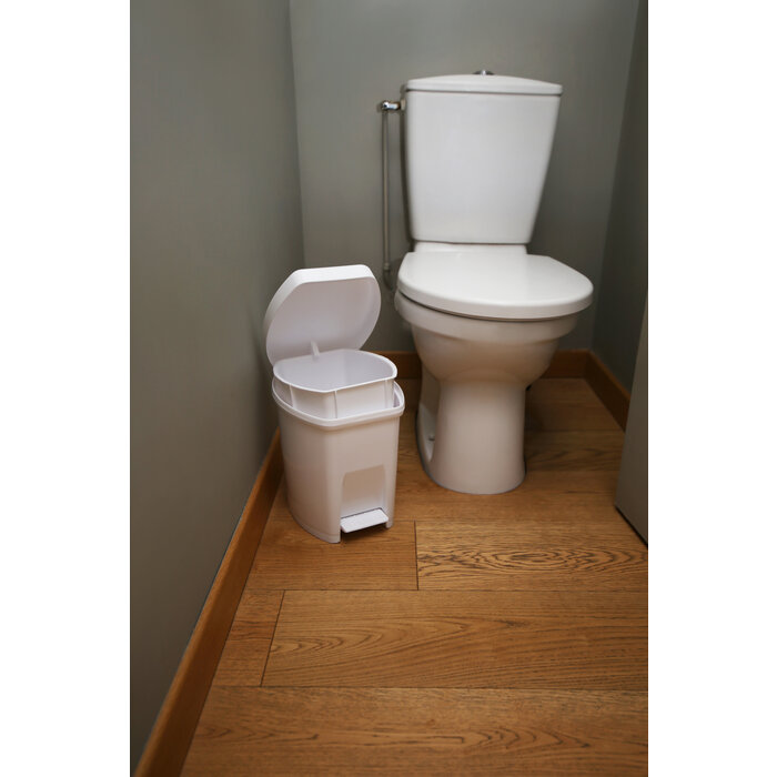 Power Tower Power Tower pedaalemmer rechthoekig 6 liter met binnenemmer wit