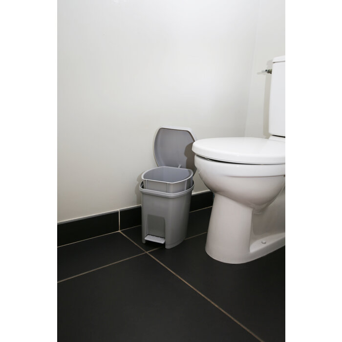 EDA Power Tower poubelle à pédale rectangulaire 6 litres avec seau intérieur anthracite