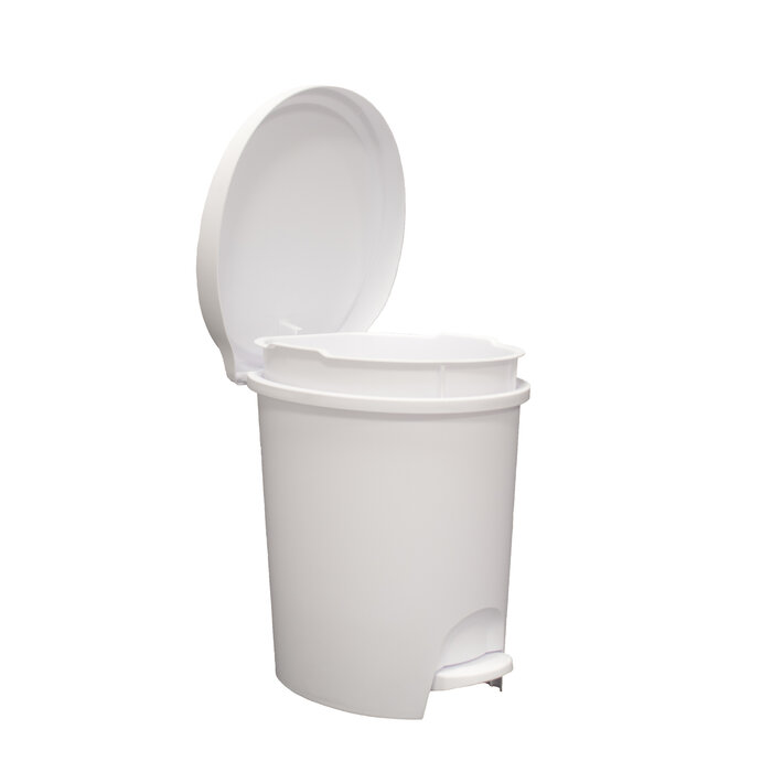 EDA Power Tower Stepy bin pedaalemmer 6 liter met binnenemmer wit