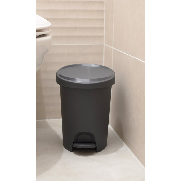 EDA Power Tower Stepy bin pedaalemmer 6 liter met binnenemmer antraciet