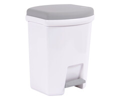 Power Tower Power Tower Treteimer rechteckig 27 Liter weiß/grauer Deckel