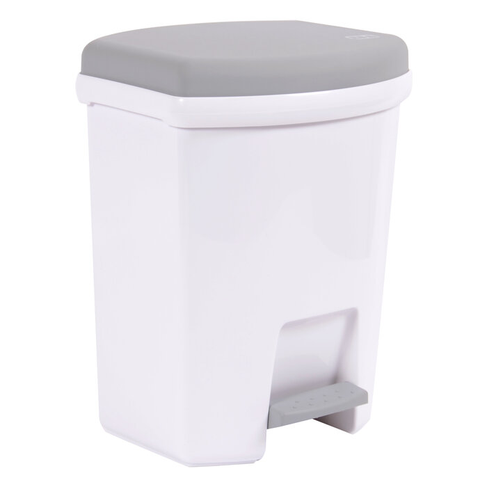 Power Tower Power Tower Treteimer rechteckig 27 Liter weiß/grauer Deckel